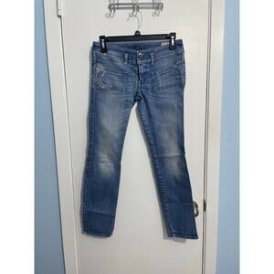 Diesel Hushy Jeans Size 26 Low Rise Slim Patch Pockets Y2K Style Ankle Straight